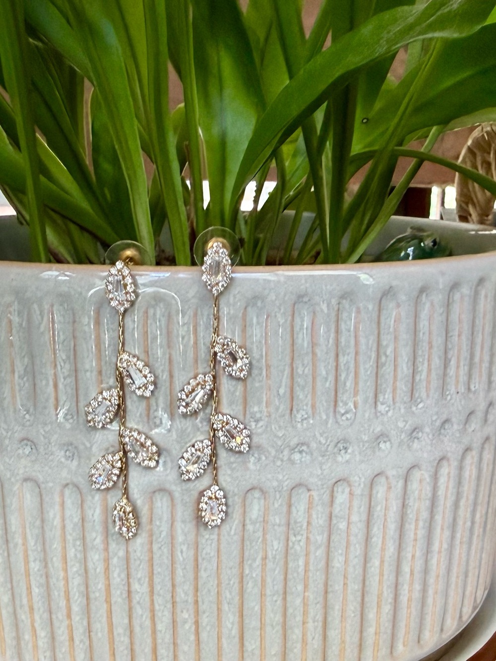 18k Gold Dipped and Crystal Earrings